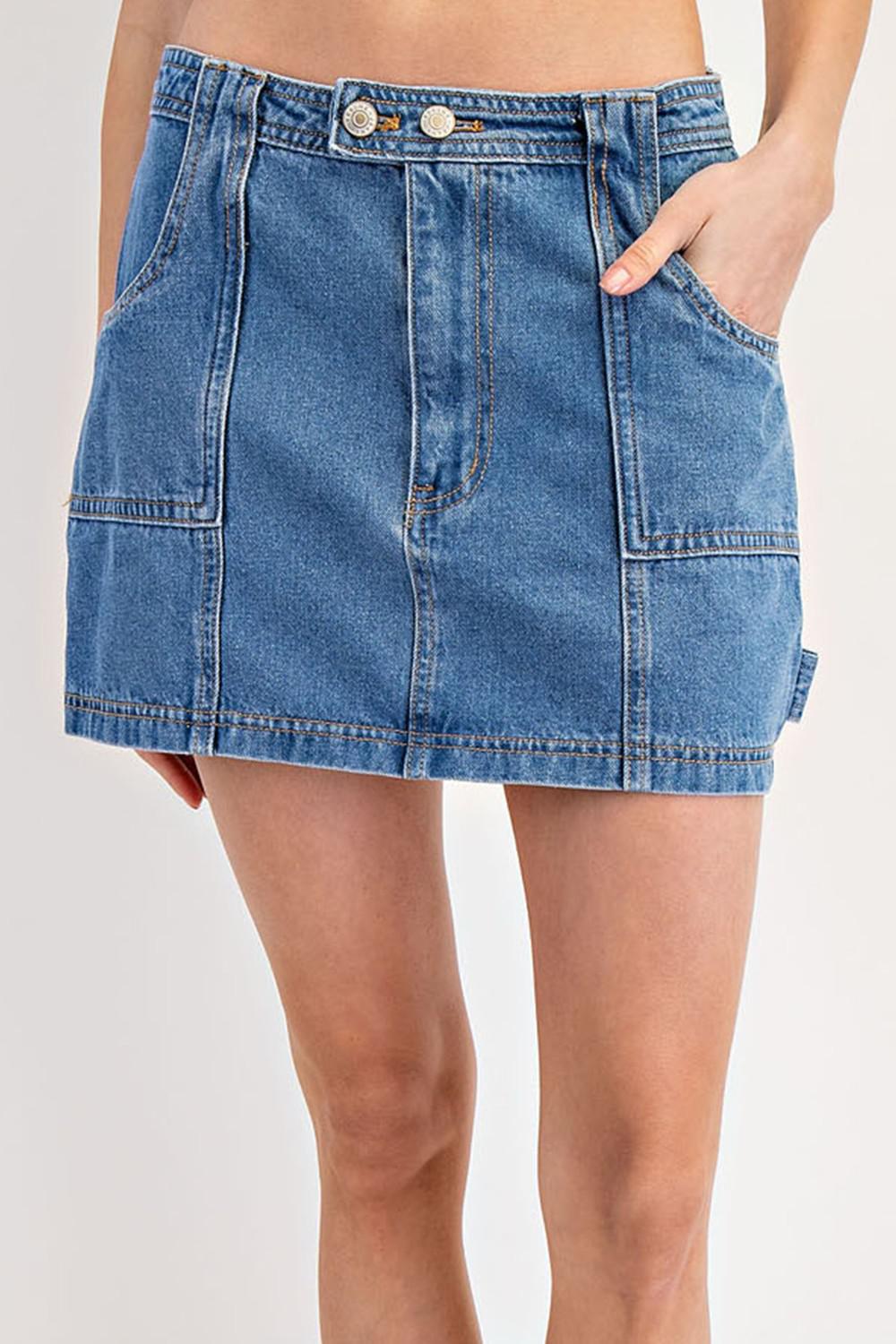 Denim Utility Inspired Mini Skirt