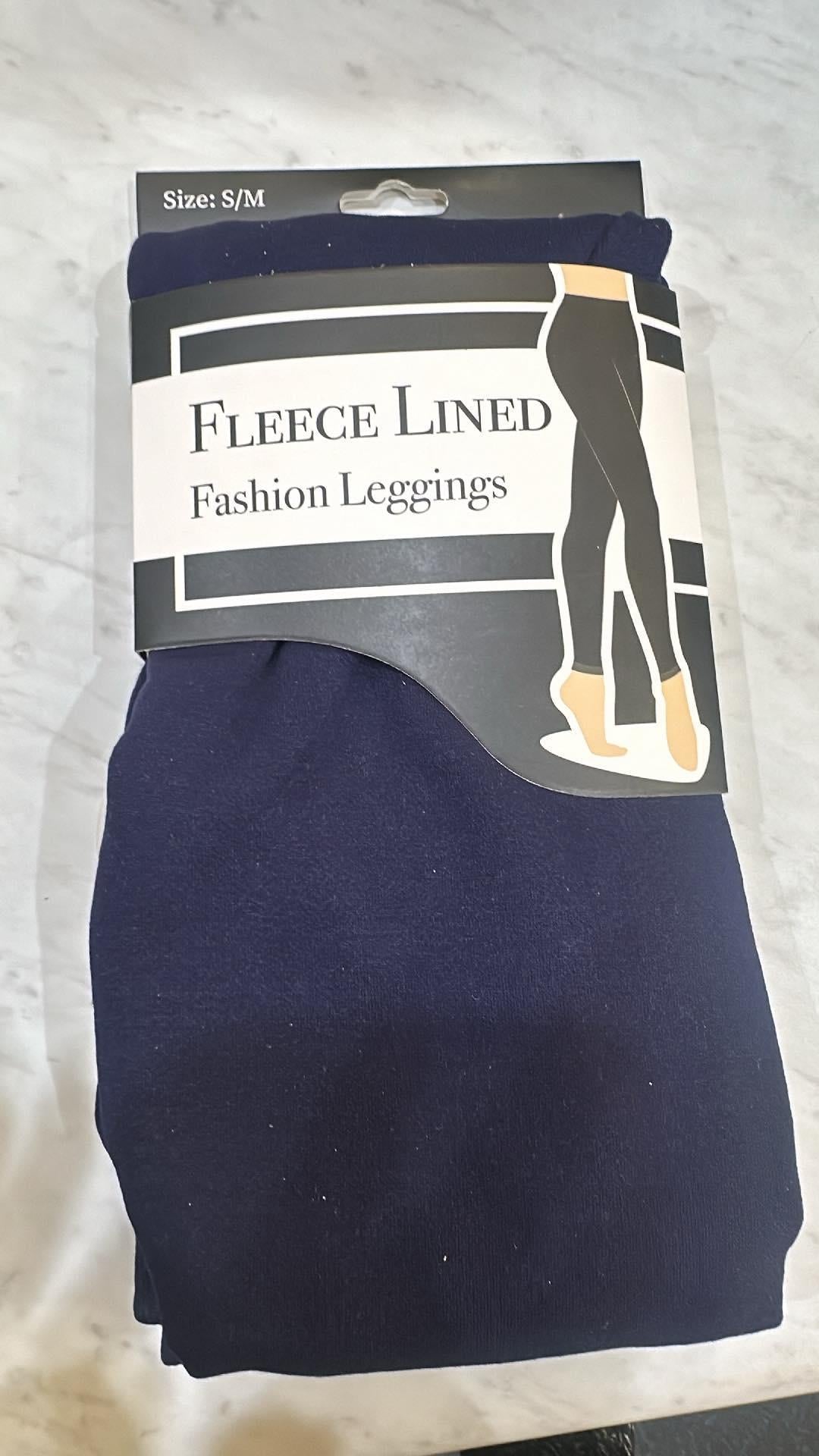 Navy Fleece Lined Leggings