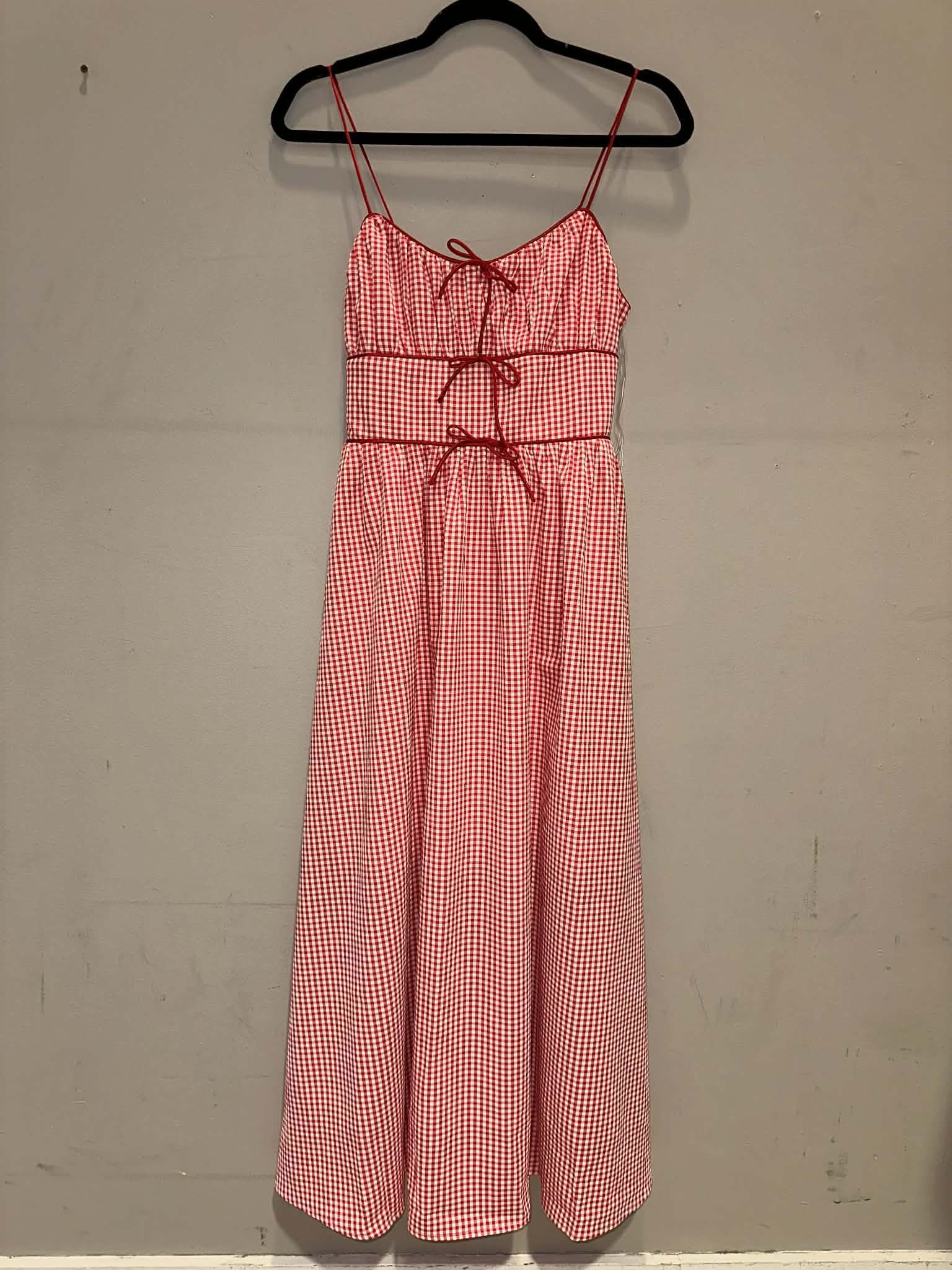 Red Gingham Maxi Dress