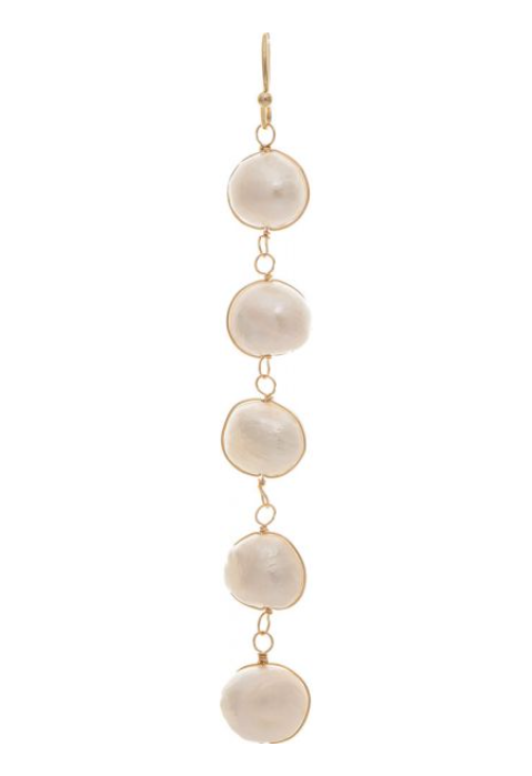 Gold Chunky Freshwater Link Drop Earring