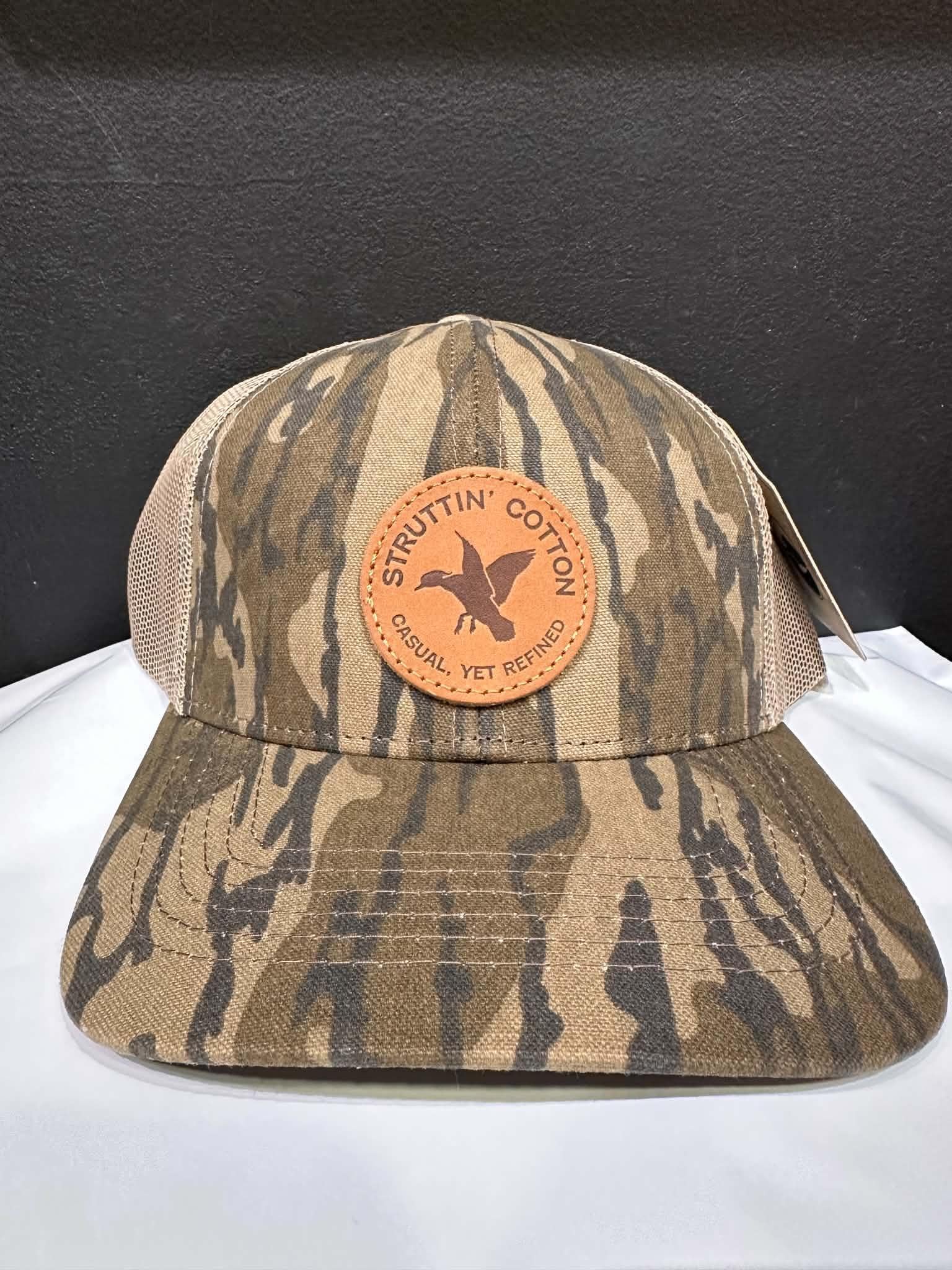 Leather Woodie Circle Patch Trucker Hat - Bottomlands/Khaki