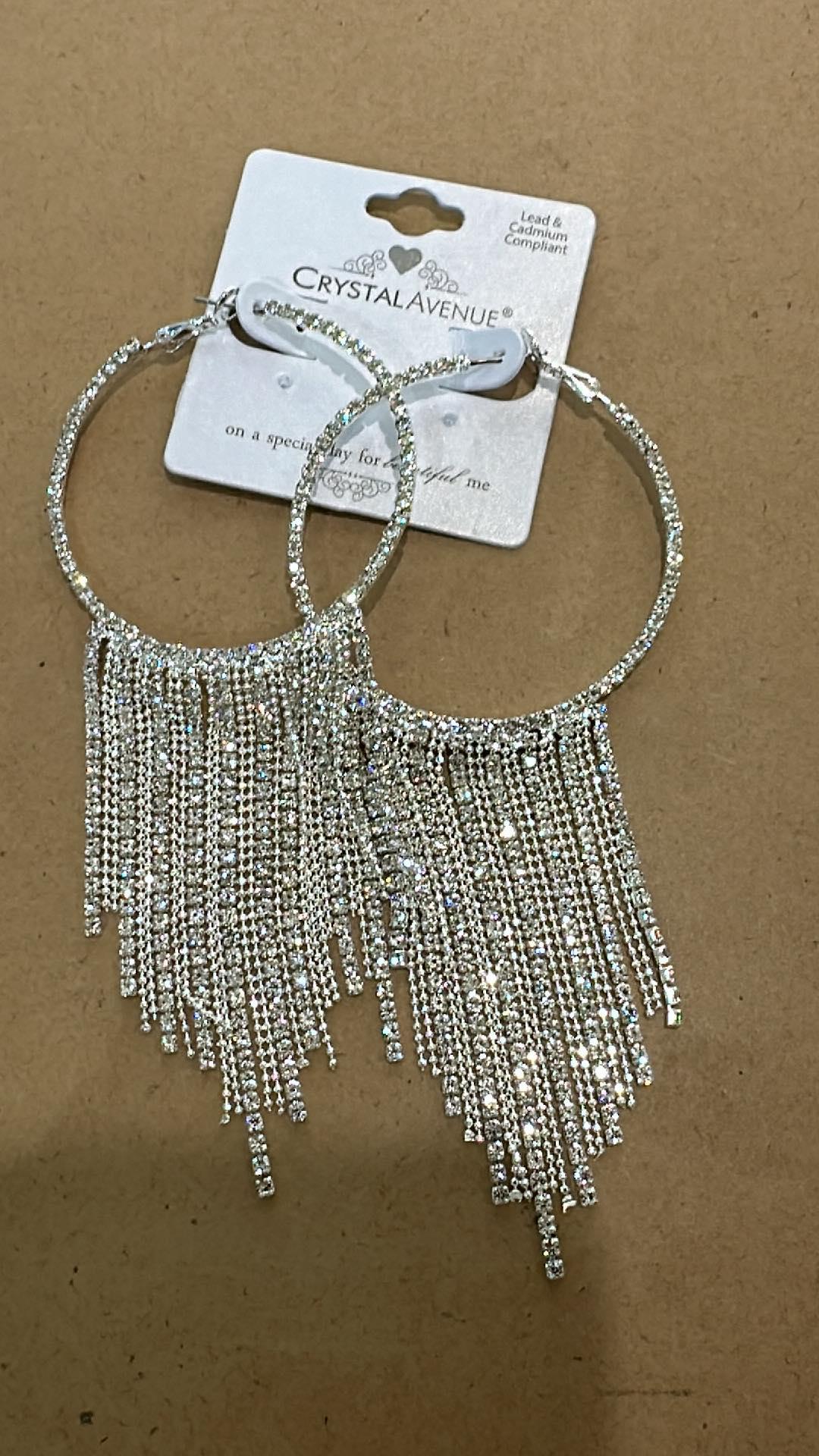 Silver Fringe Hoop Earrings