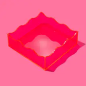 Square Wavy Tray - Hot Pink