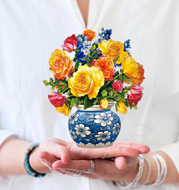 Mini Sorbet Roses Pop-Up Card