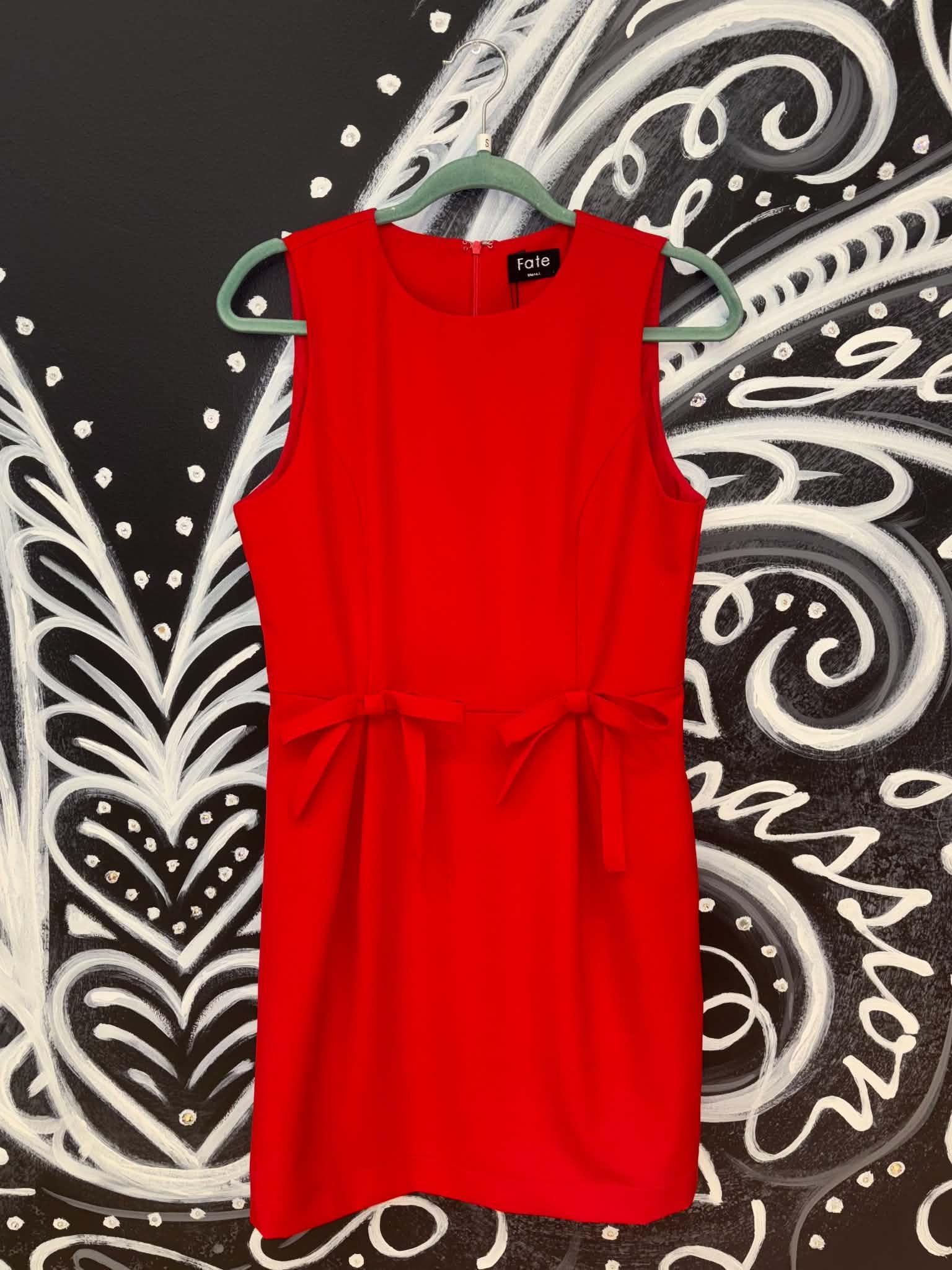 Red Bow Tie Waist Detail Dress