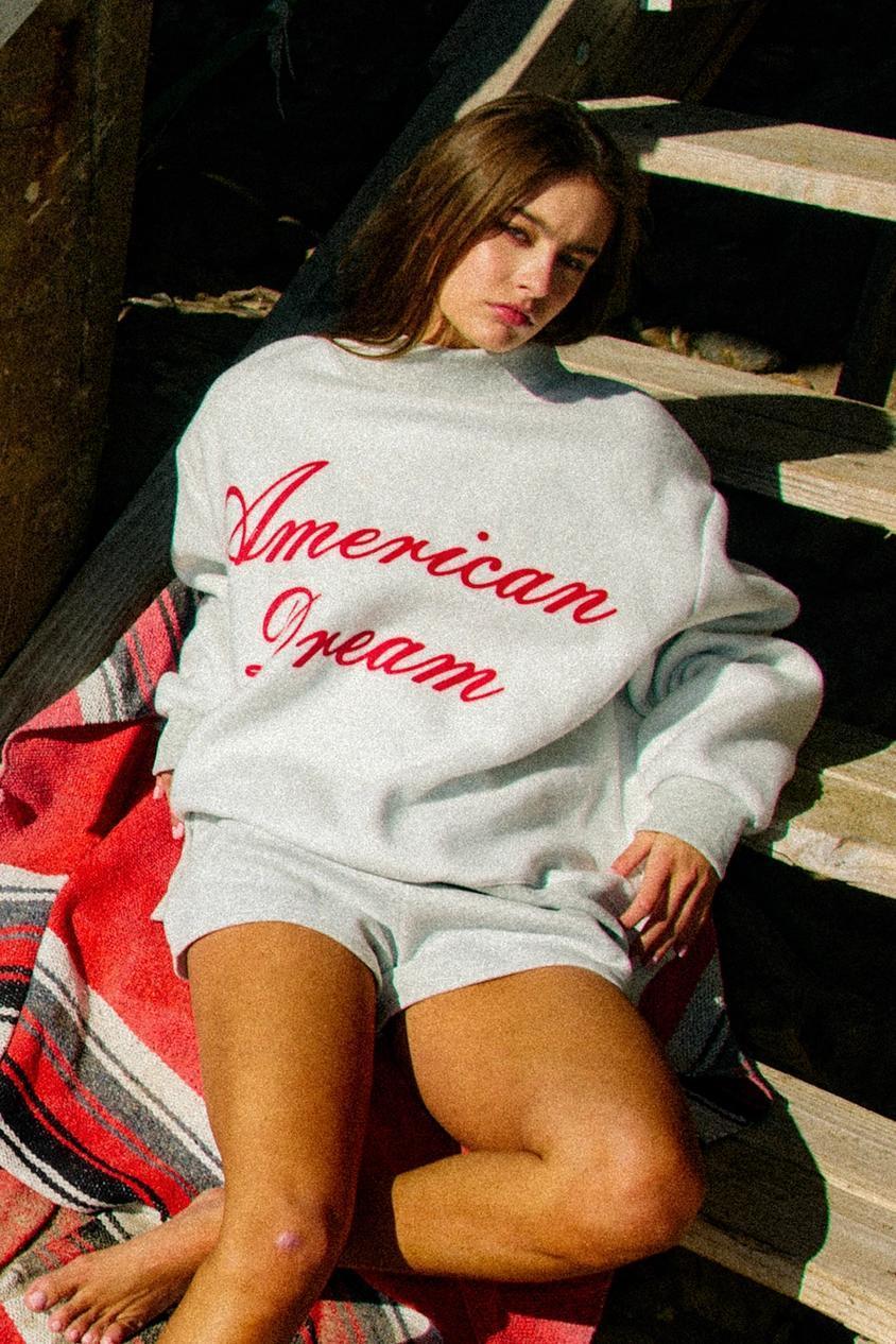 'GOD'S COUNTRY' Print Reversible Mock-neck Sweatshirt