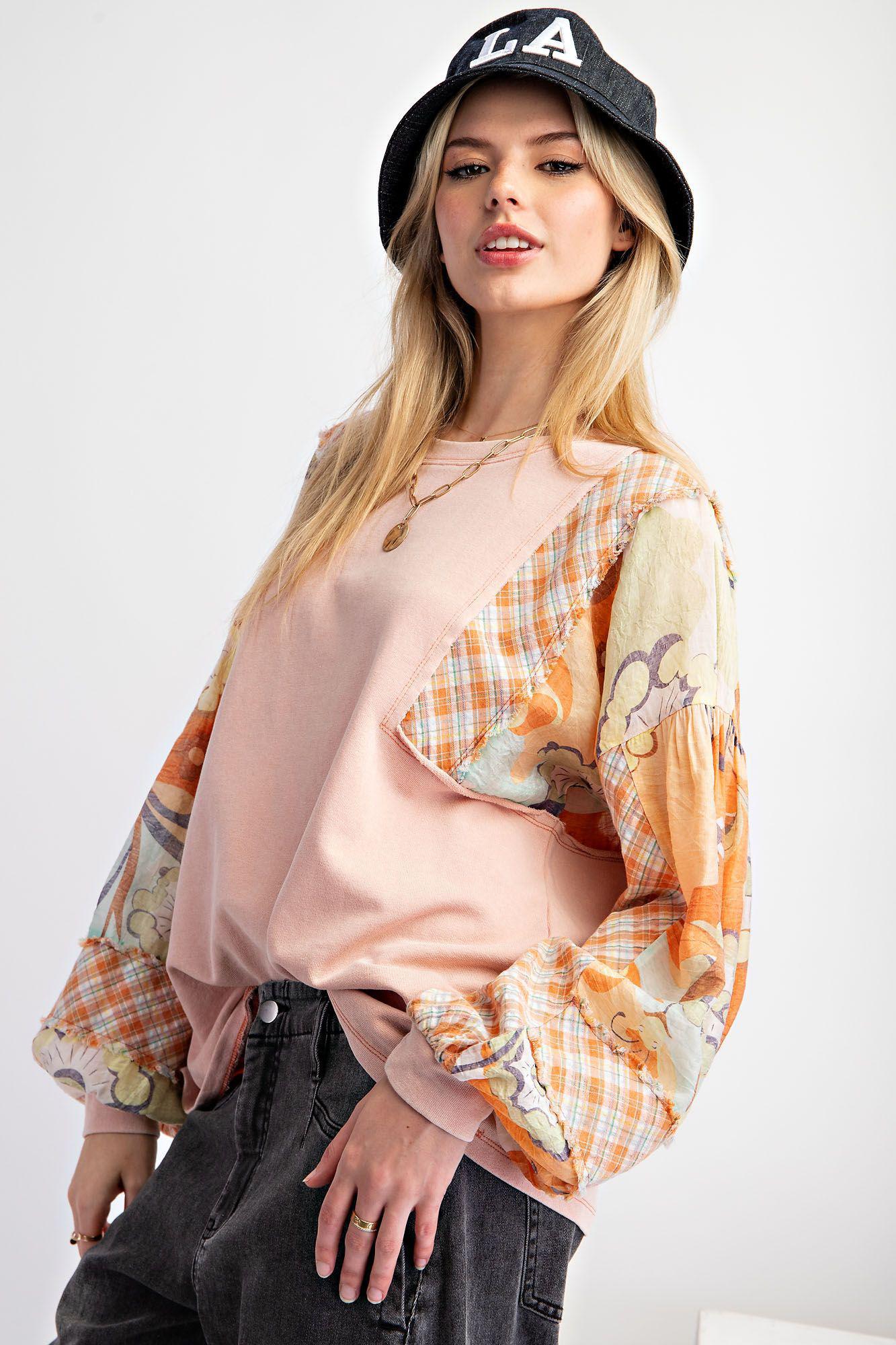 Peach Mix Terry Top