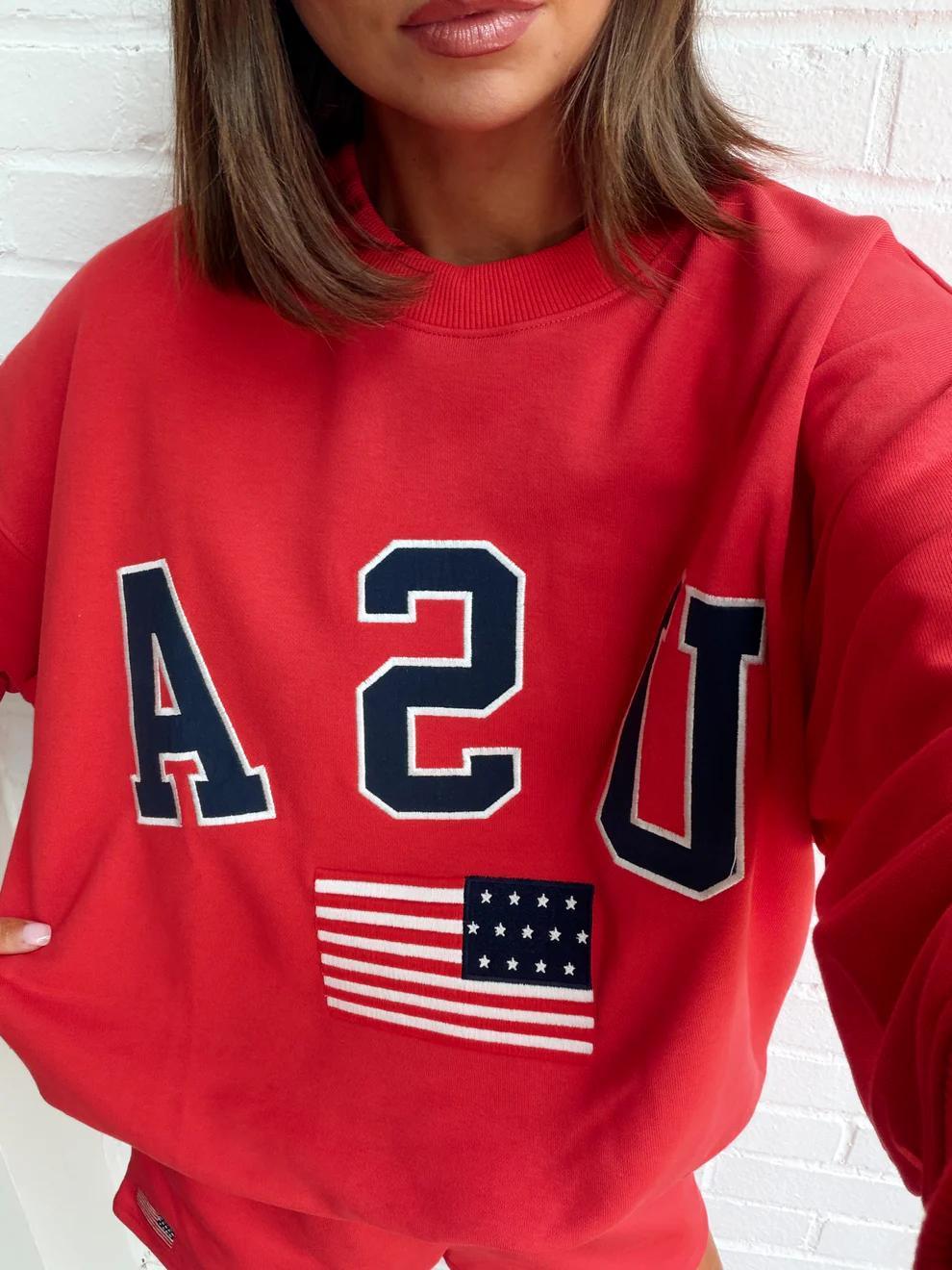 RED USA OVERSIZED SWEATSHIRT