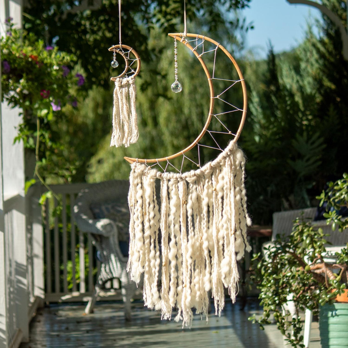 Large White Moon Dream Catcher