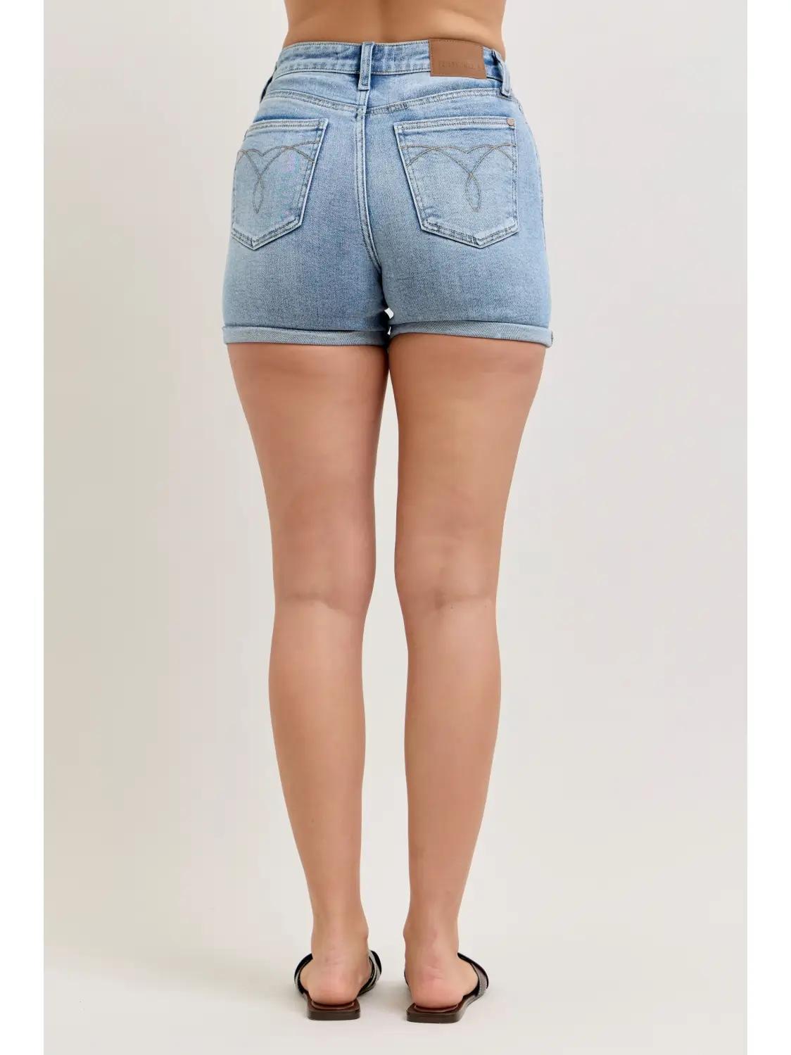 Judy Blue HW Slim Shorts w/ Cell Phone Back Pocket