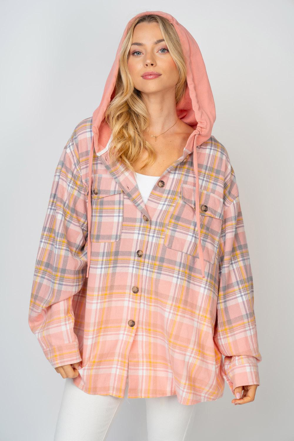 Washed Plaid Shacket