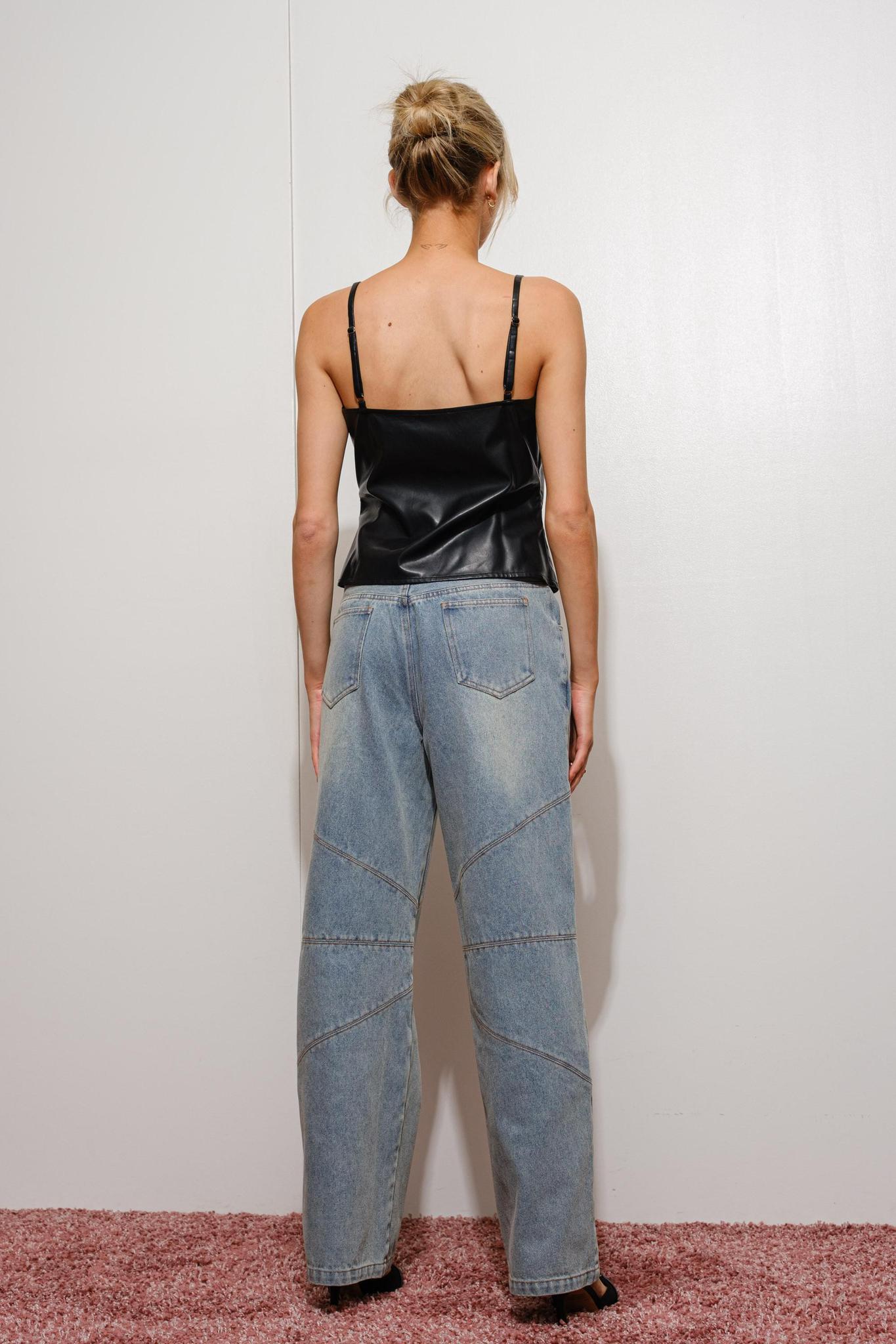 Vegan Leather Self Tie Tank