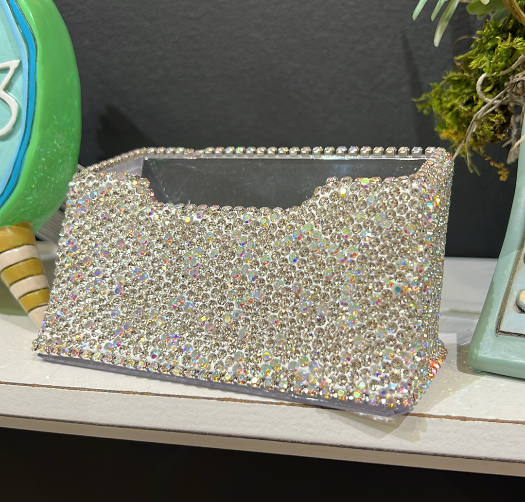 Silver Rhinestone Business Card Holder