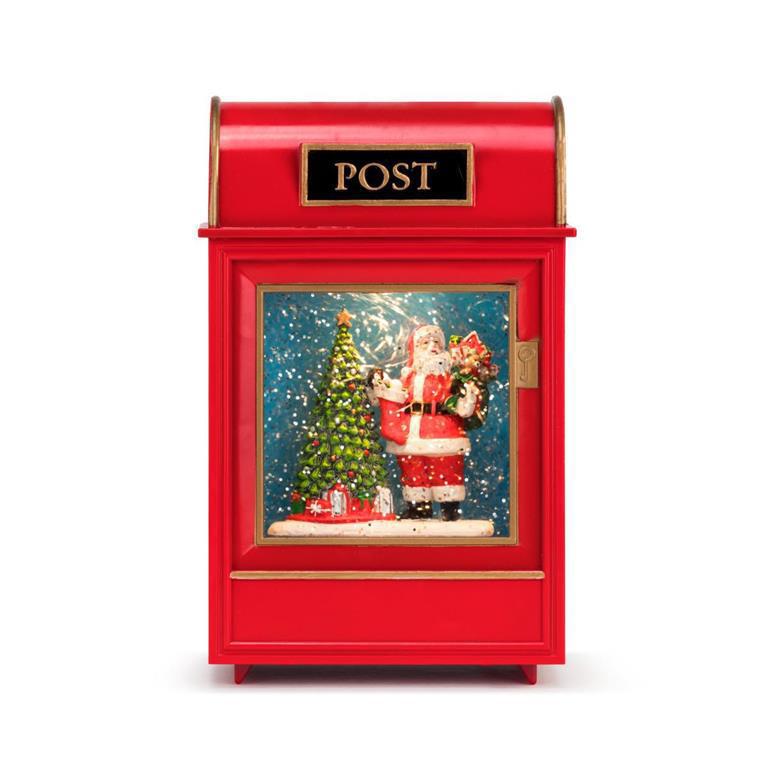 Lit Musical Santa Post Snow Globe - 5x8in