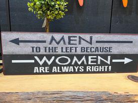 Men to the Left,Women Right Sign