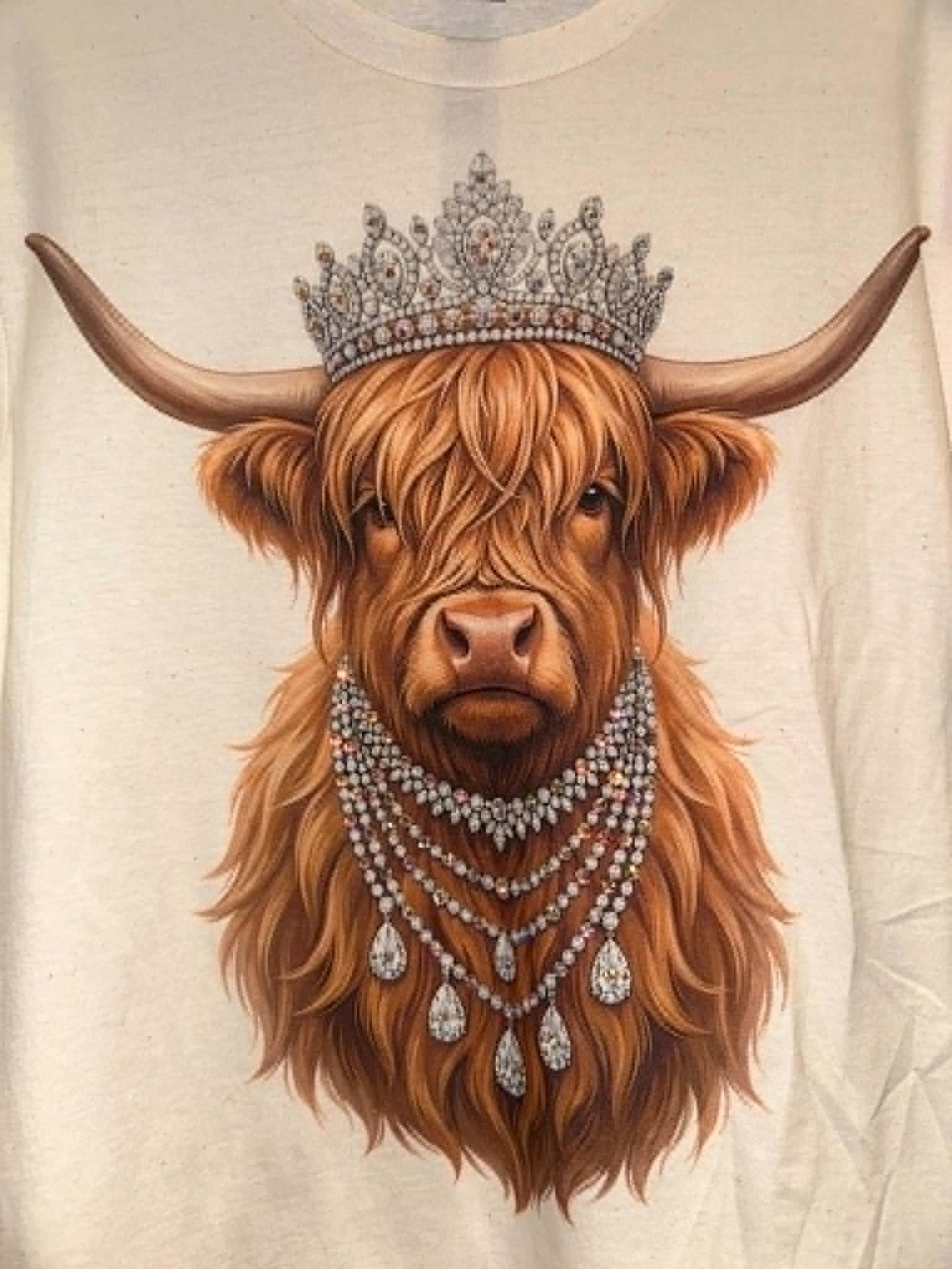 Crowned Highland Cow Tee