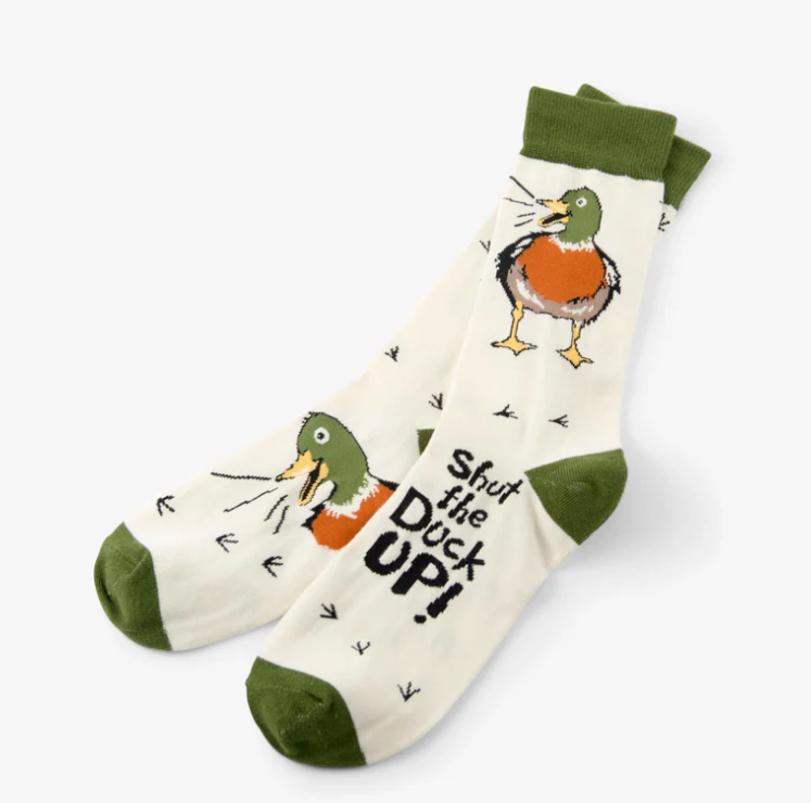 Little Blue House Shut the Duck up Men's Crew Socks