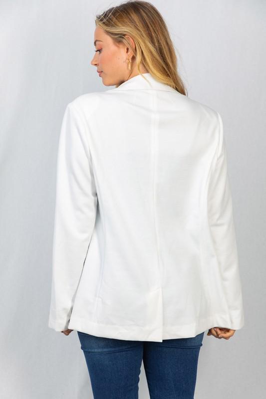 White Open Blazer