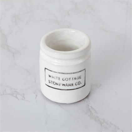 White Cottage Stoneware Mini Crock