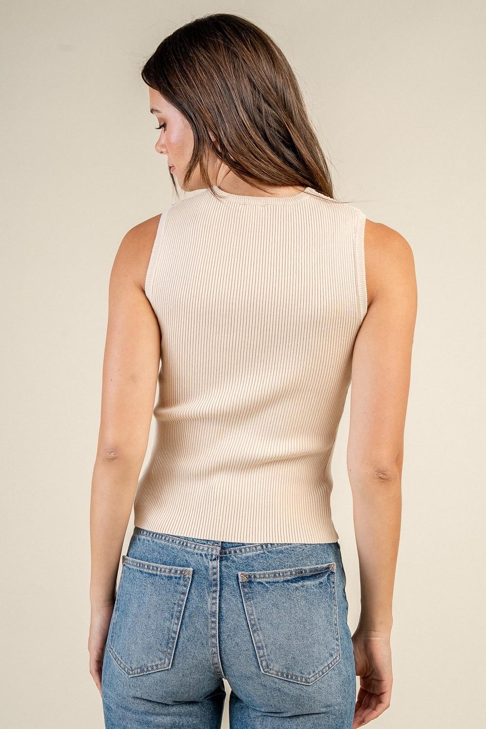 Ribbed Ring Detail Kint Top