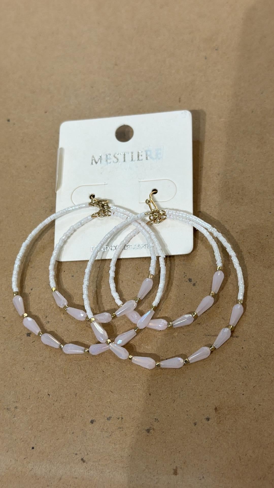 Thin Bead Hoop Earrings