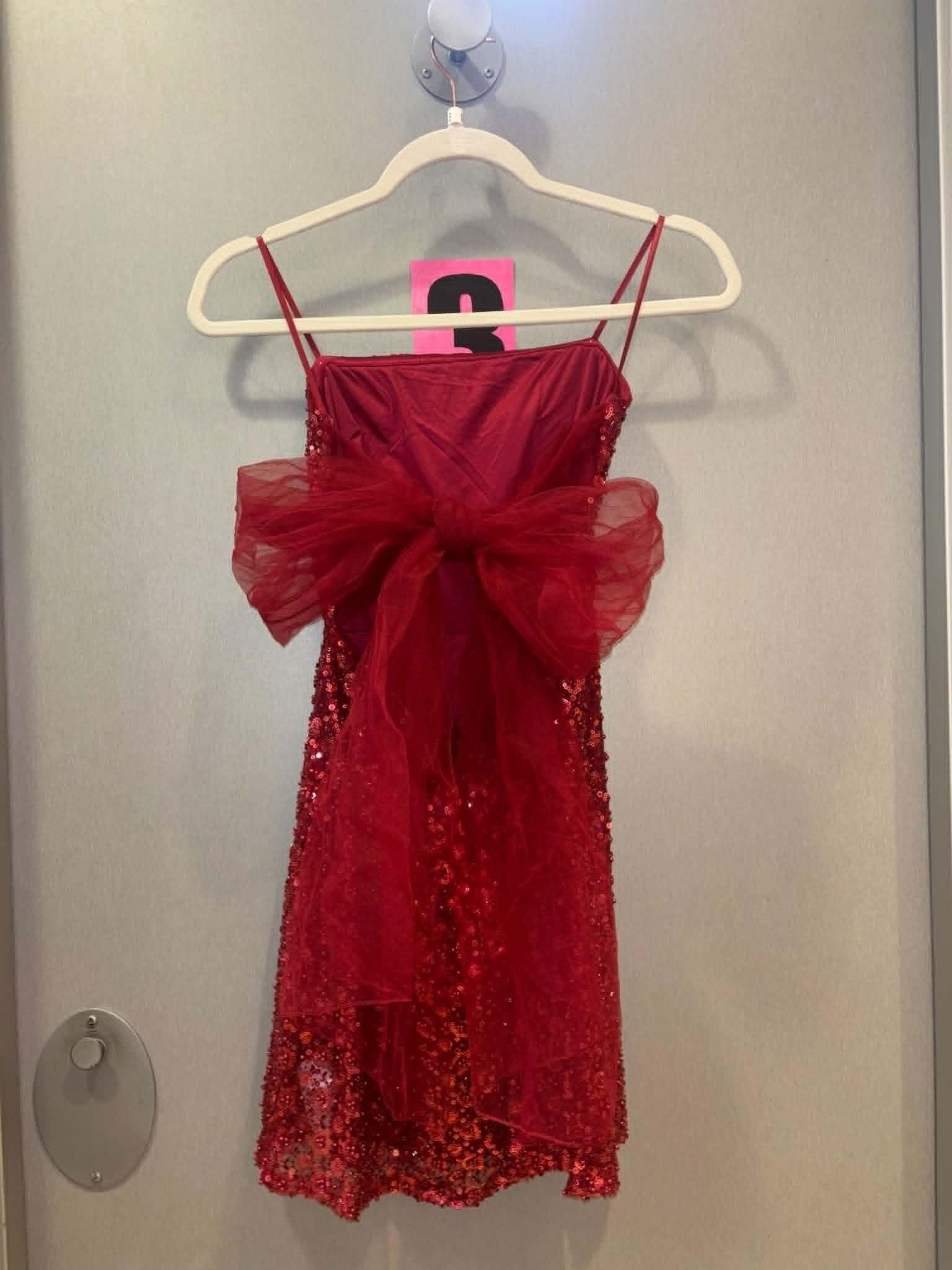 Strapless Red Mini Dress w/ Bow