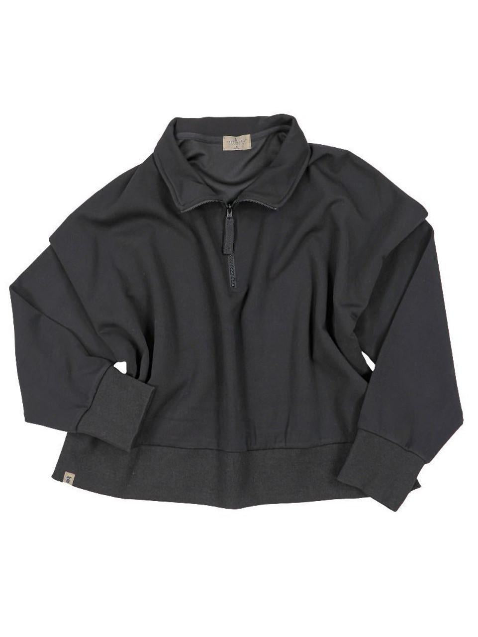 Cropped Black Quarter Zip