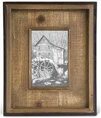 Square Dark Metal And Wood Modern Photo Frame
