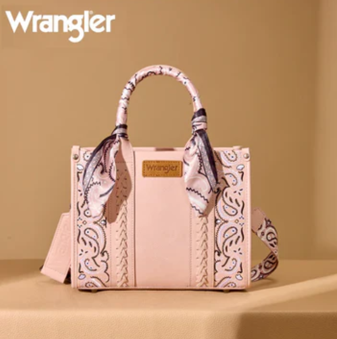 Wrangler Braided Paisley Bandana Tote Bag - Pink