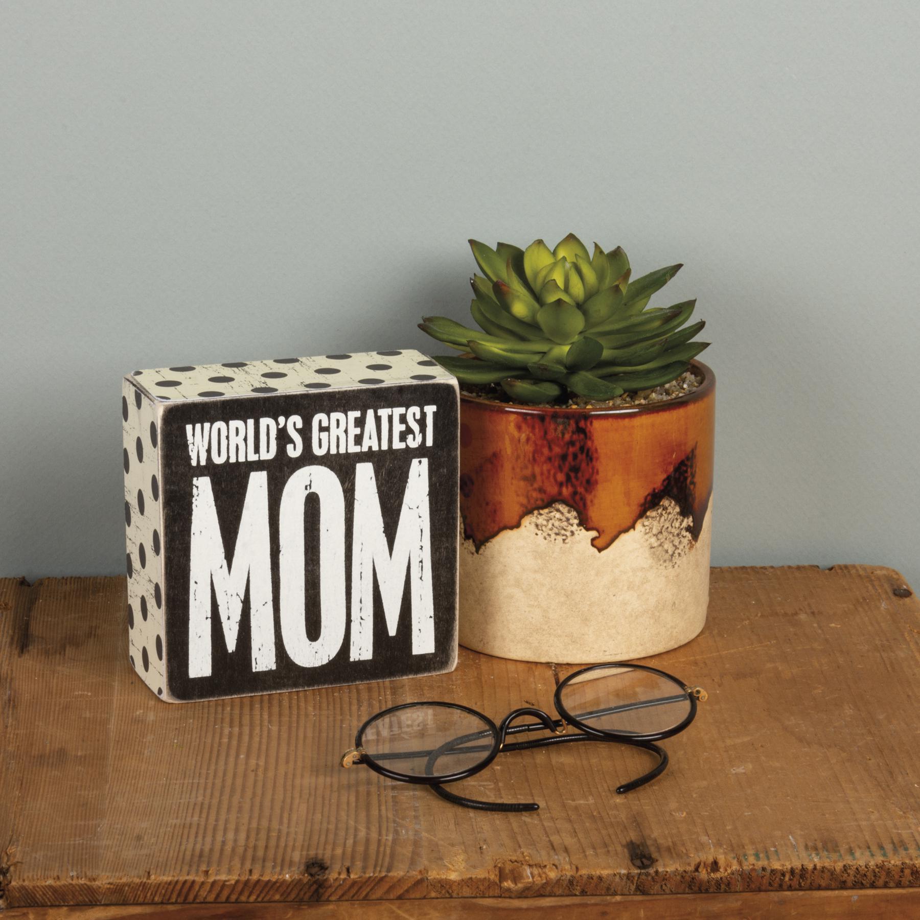 World's Greatest Mom Small Box Sign