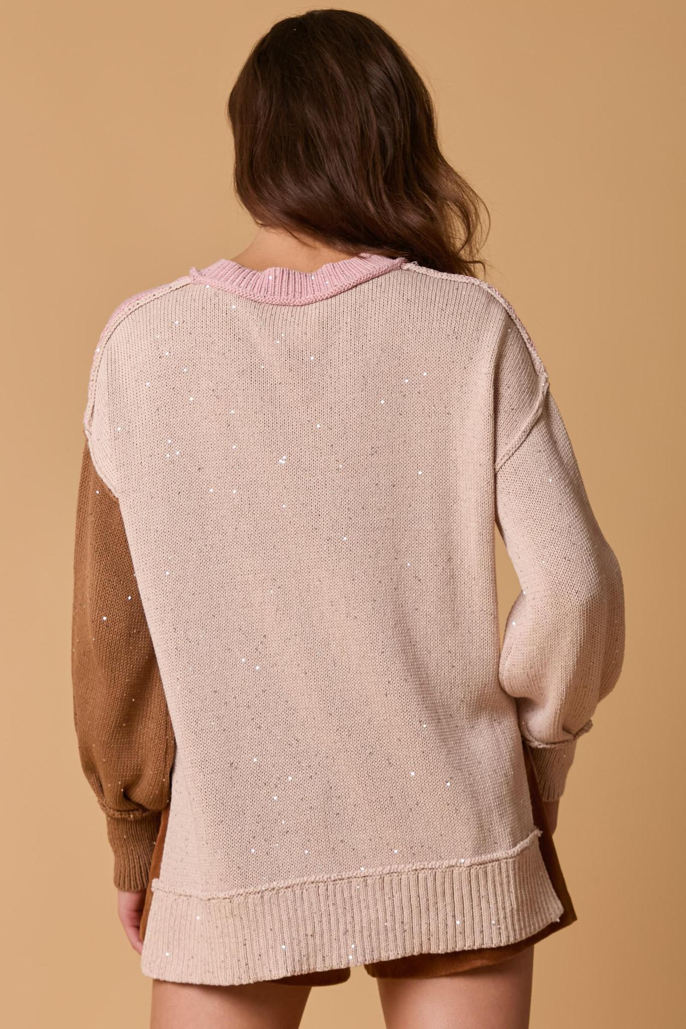 Sequin Block Sweater