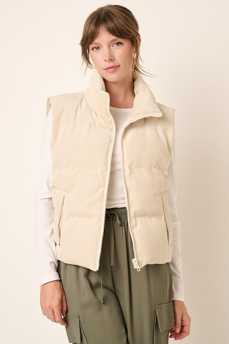 Sand Corduroy Puffer Vest