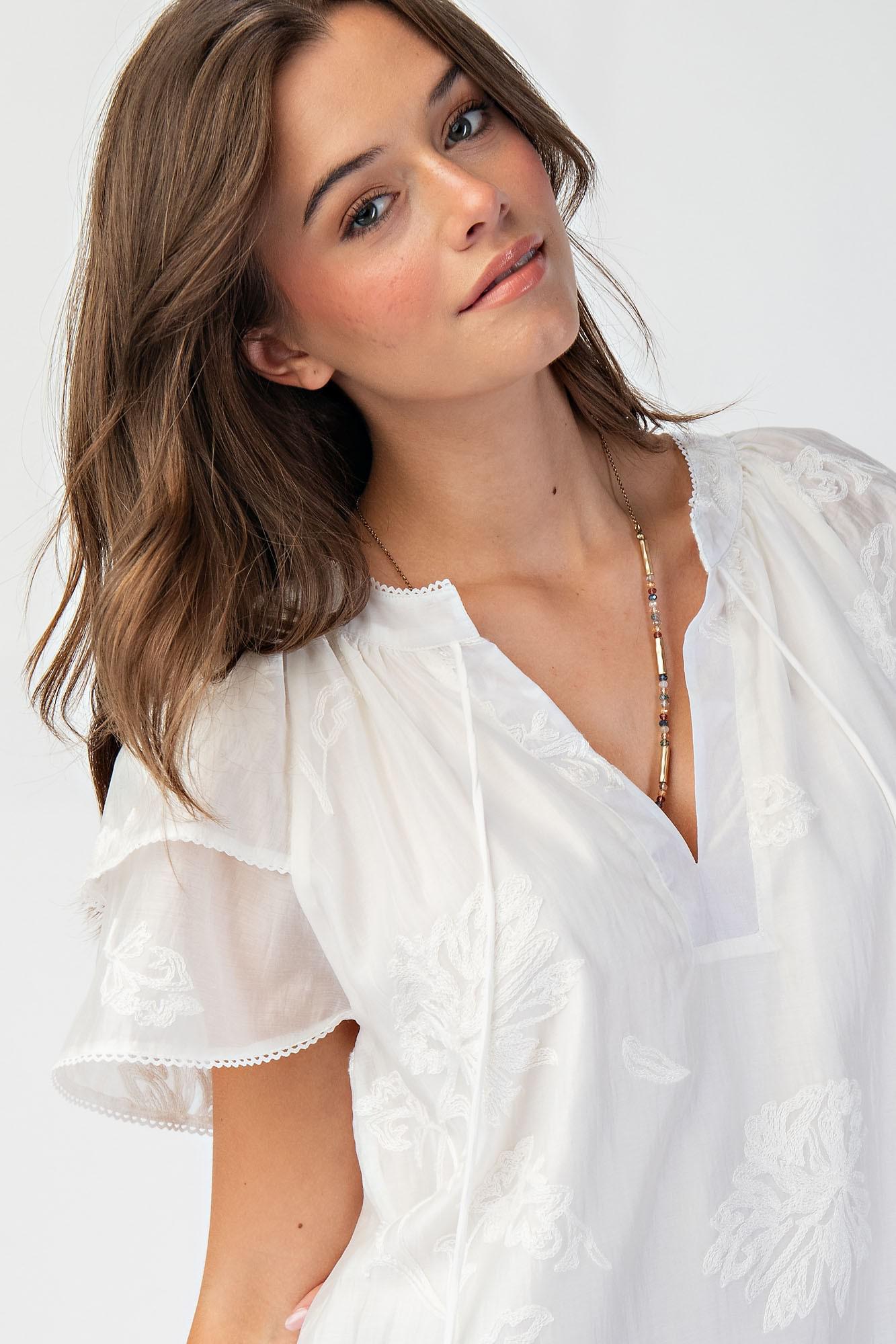 Ivory Embroidered Blouse