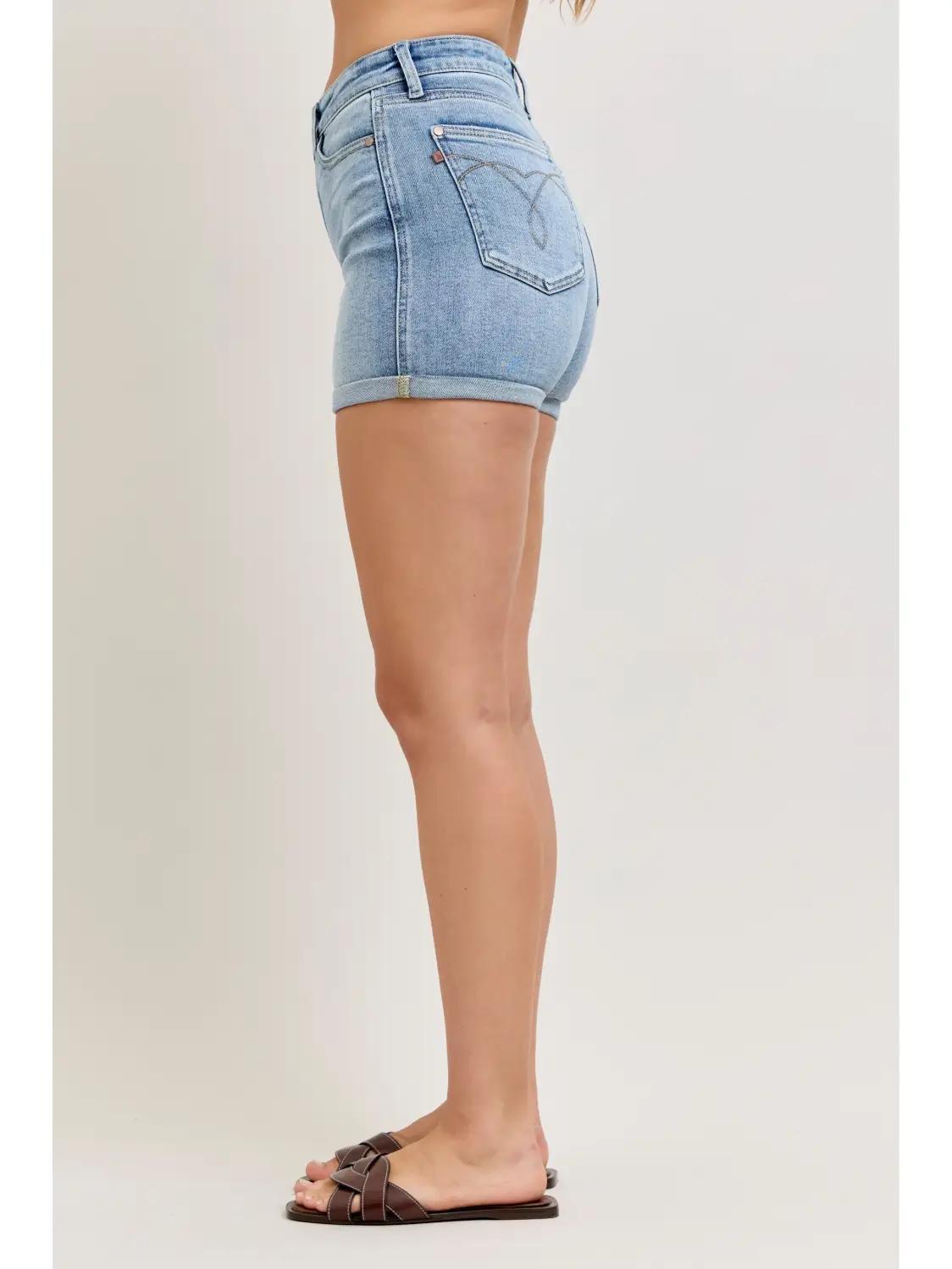 Judy Blue HW Slim Shorts w/ Cell Phone Back Pocket