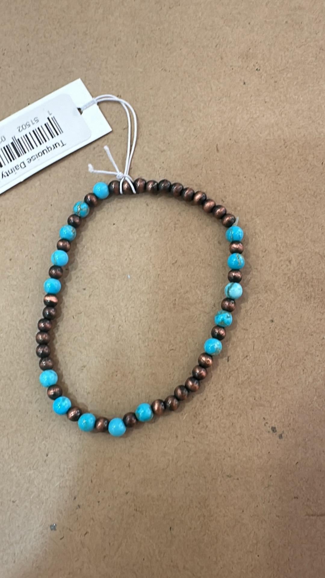 Turquoise Dainty Bead Bracelet