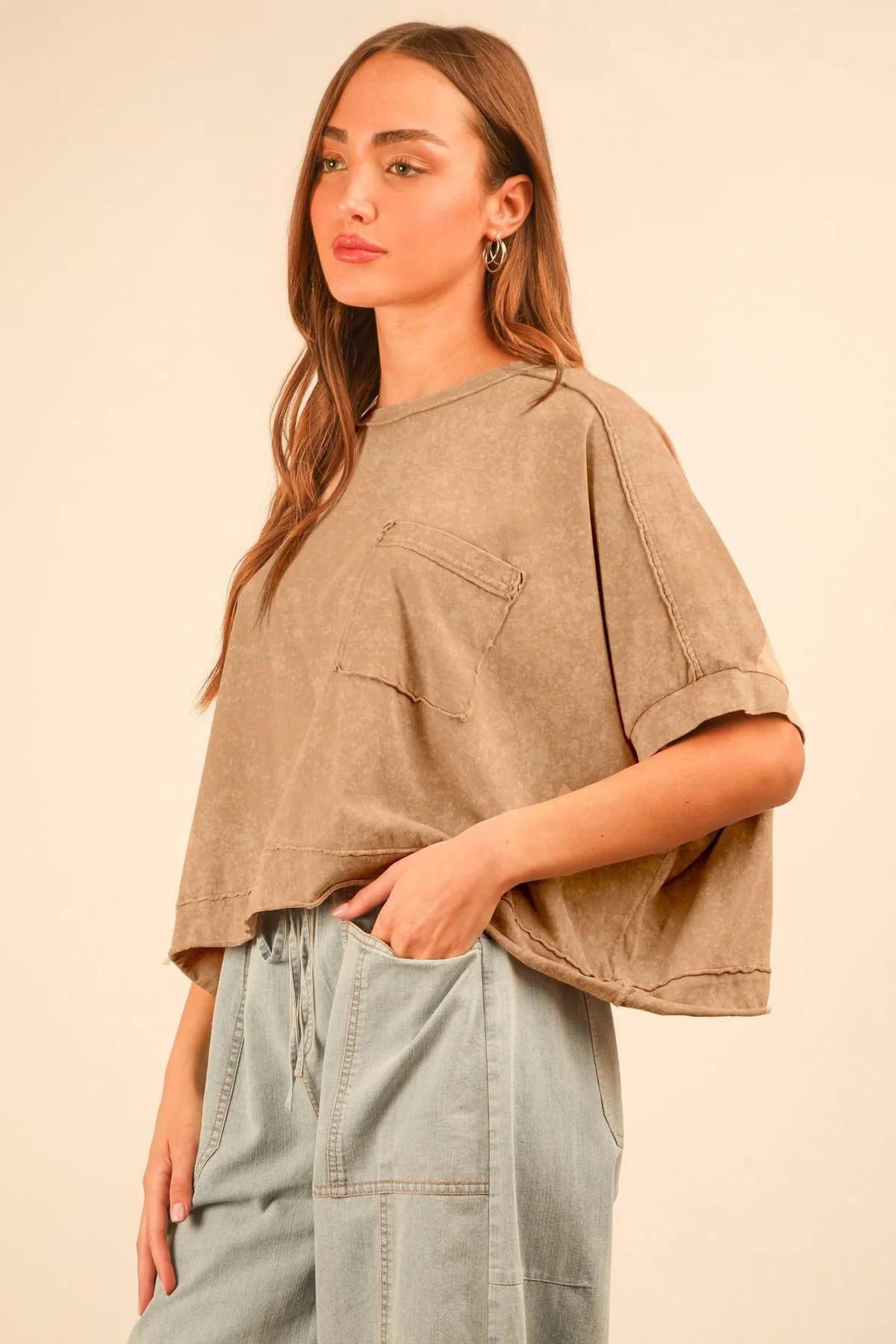 Oversized Crop Comfy Knit Top