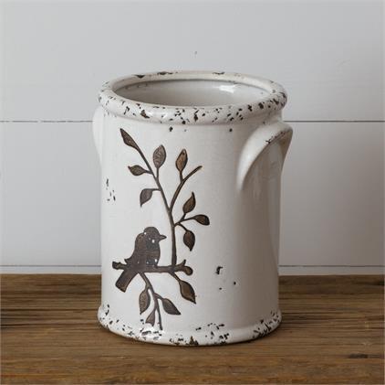 Birds On Branches Pottery Crock