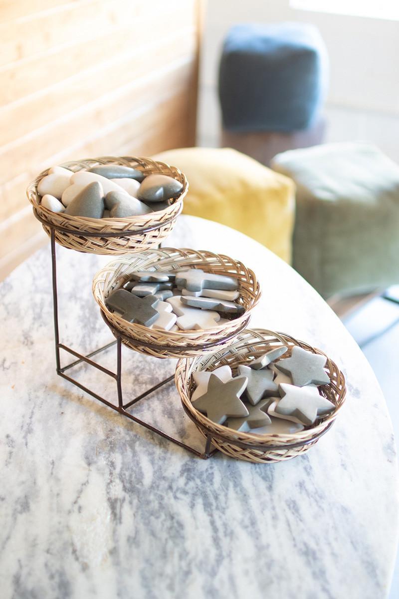3 Tiered Display Basket W/Stand