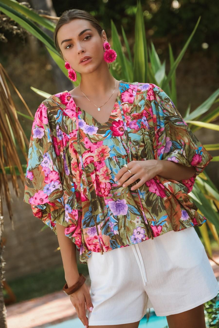 Olive Garden Bubble Blouse