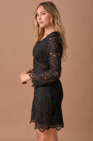 Lace Trimmed Mini Dress