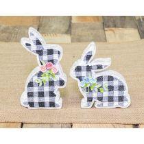Black Gingham Bouquet Bunny