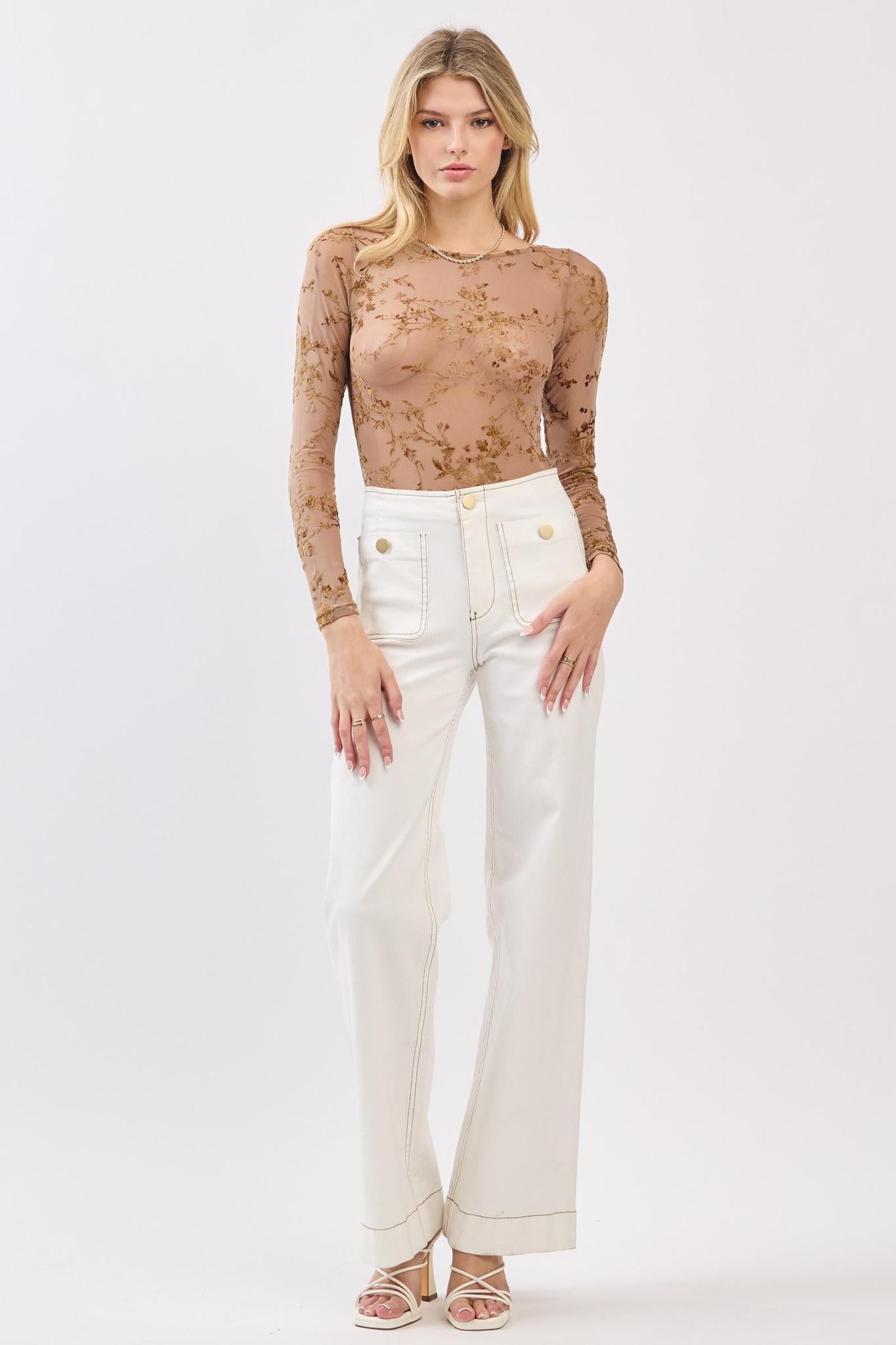 Long Sleeve Boat Neck Body Suit