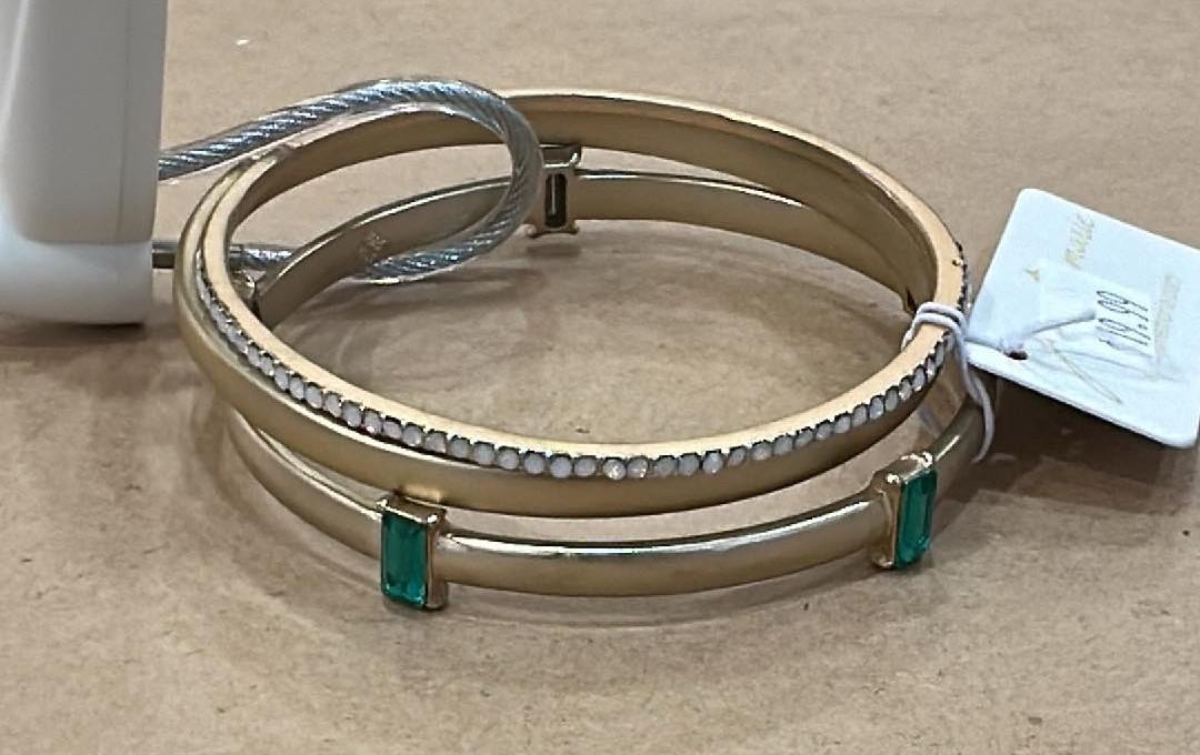 Emerald Trio Bangle Bracelet