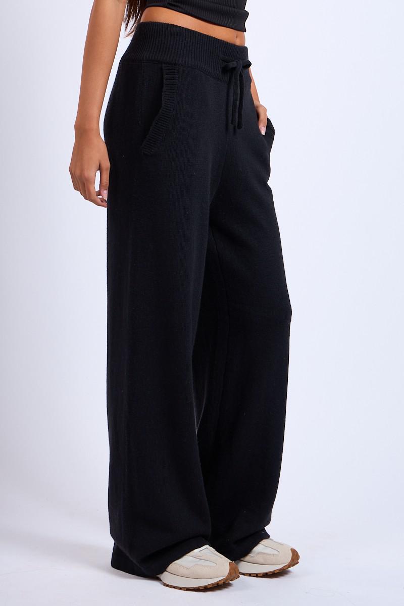 Black Knit Sweater Pants