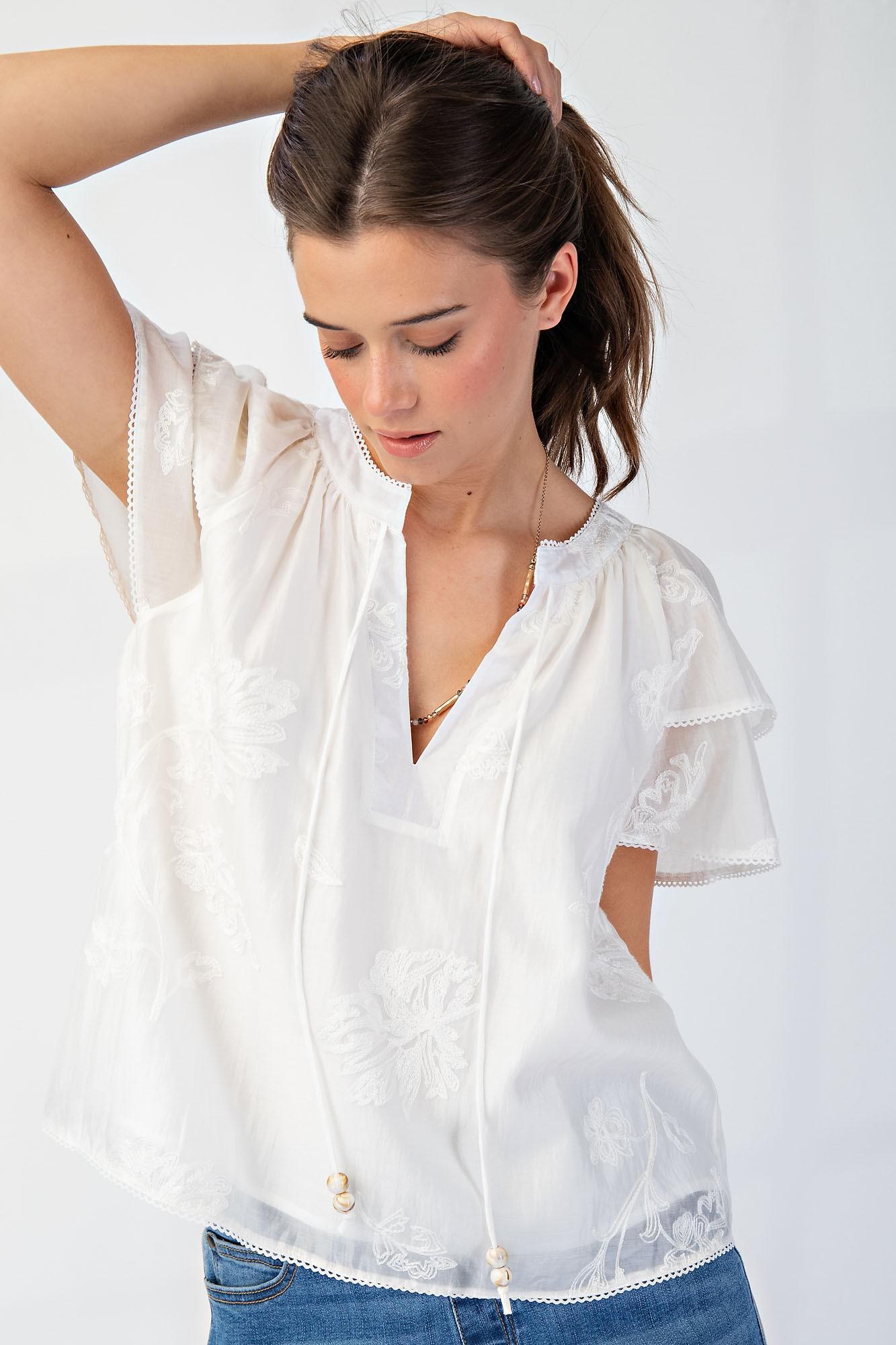 Ivory Embroidered Blouse