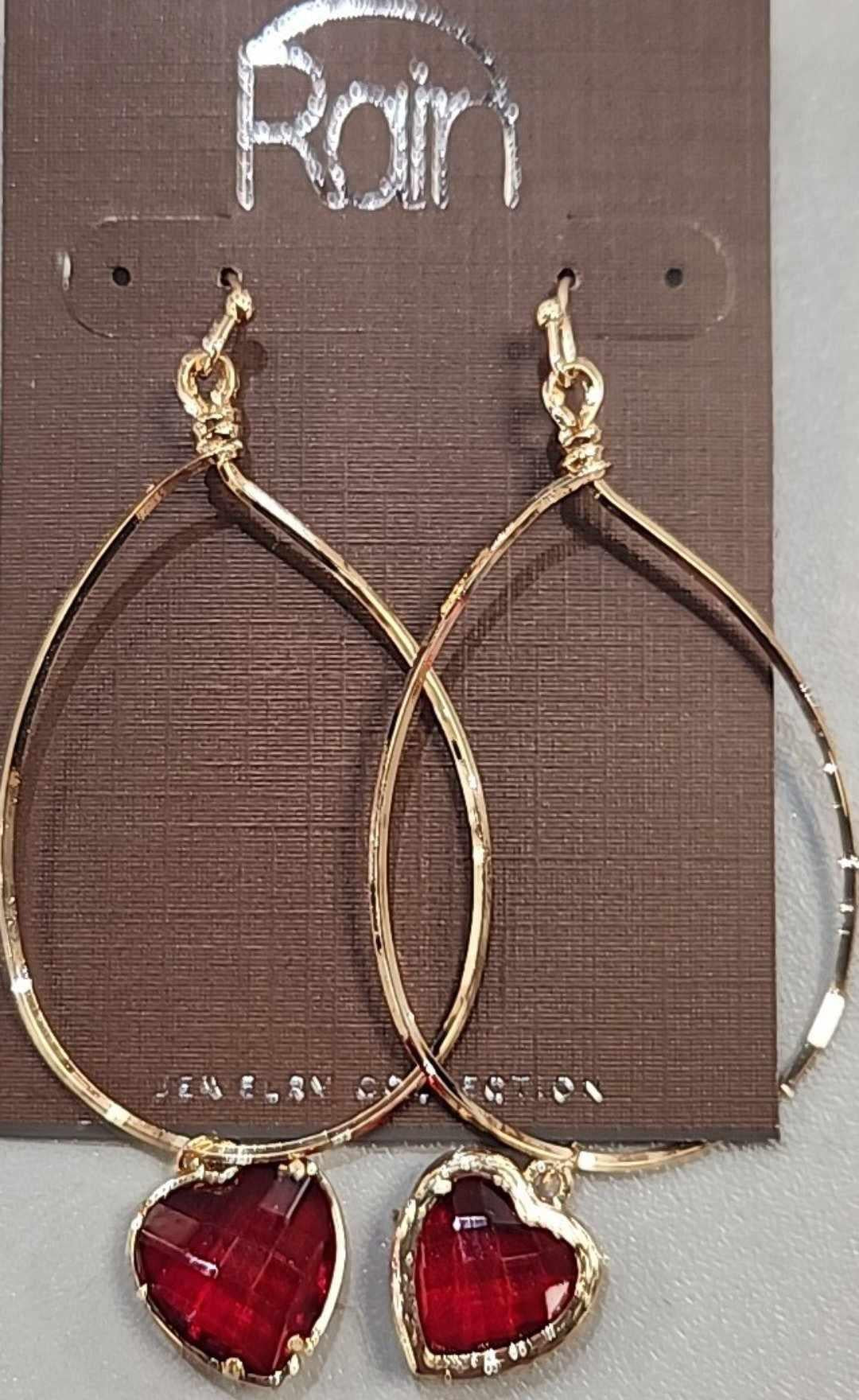 Red Heart Charm Earrings