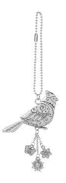 Car Charm- Silver Cardinal