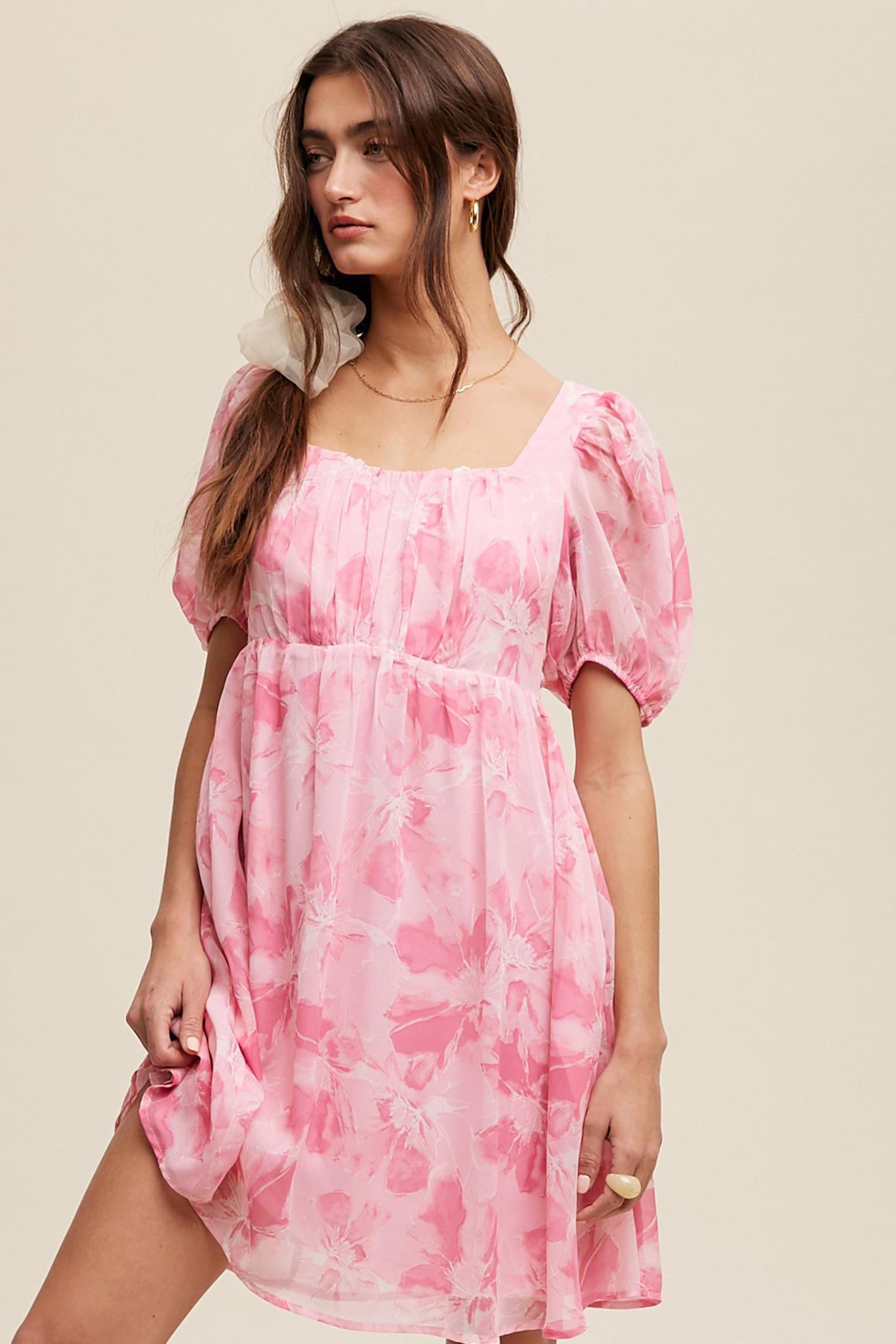 Empire Pink Babydoll Dress