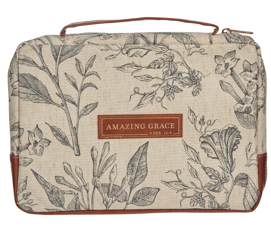 Amazing Grace Natural Canvas Bible Cover