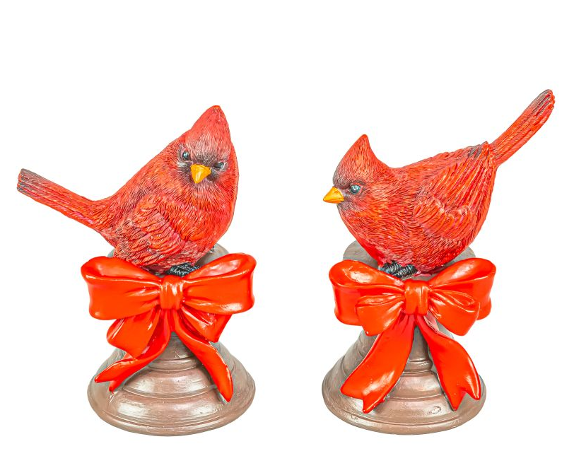 Pedestal Perched Cardinal Figurine